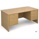 Maestro Panel End Straight Desk with 2 x Pedestals